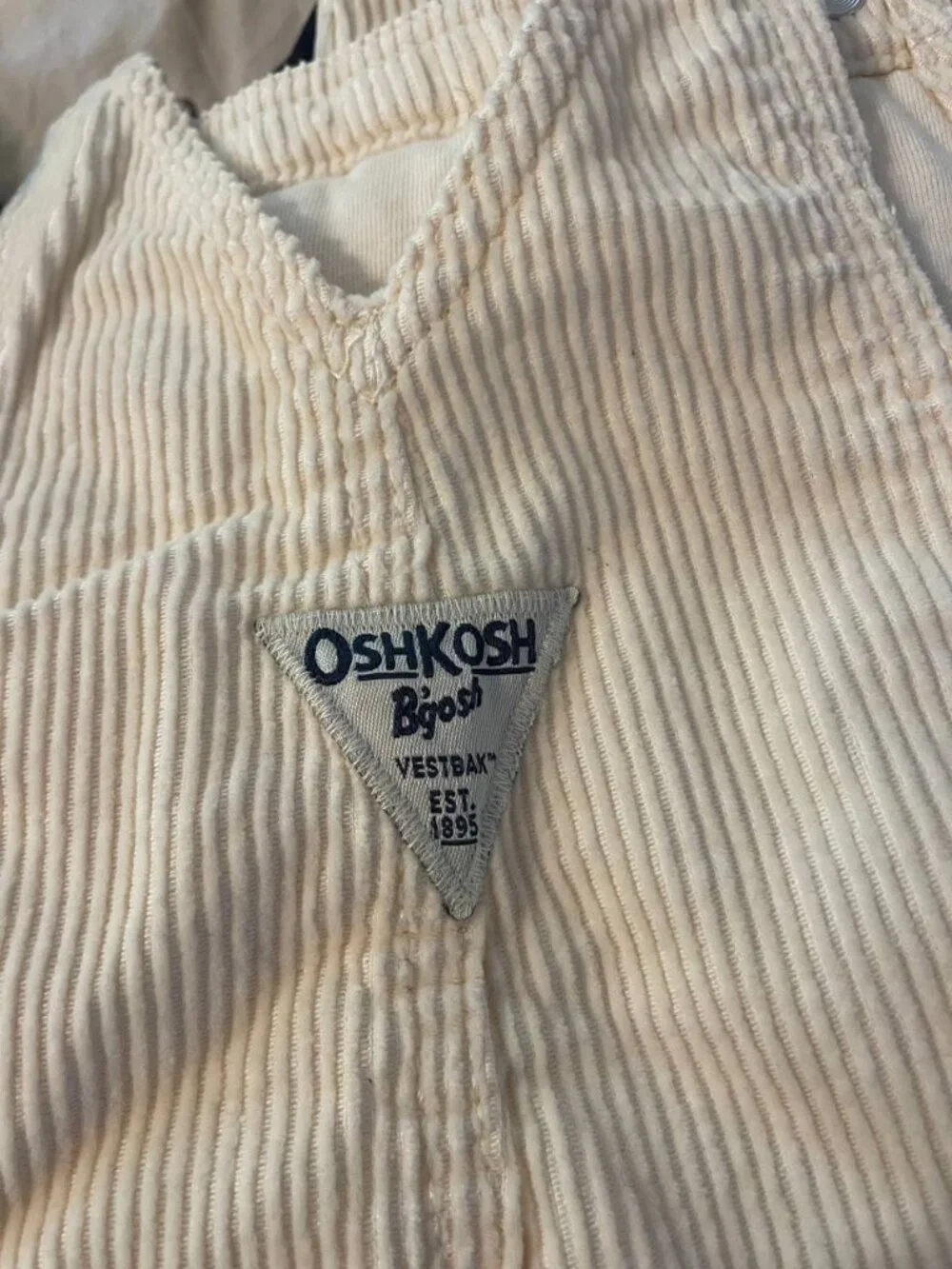 OshKosh B'gosh 5T Cream Corduroy Overalls | Classic Kidcore Vintage Style